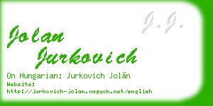 jolan jurkovich business card