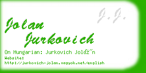 jolan jurkovich business card